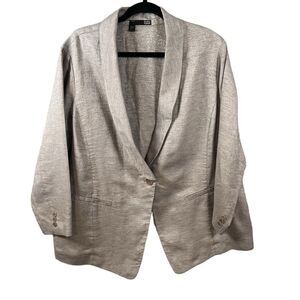 Eileen Fisher Light Metallic Beige-Silver Open Blazer